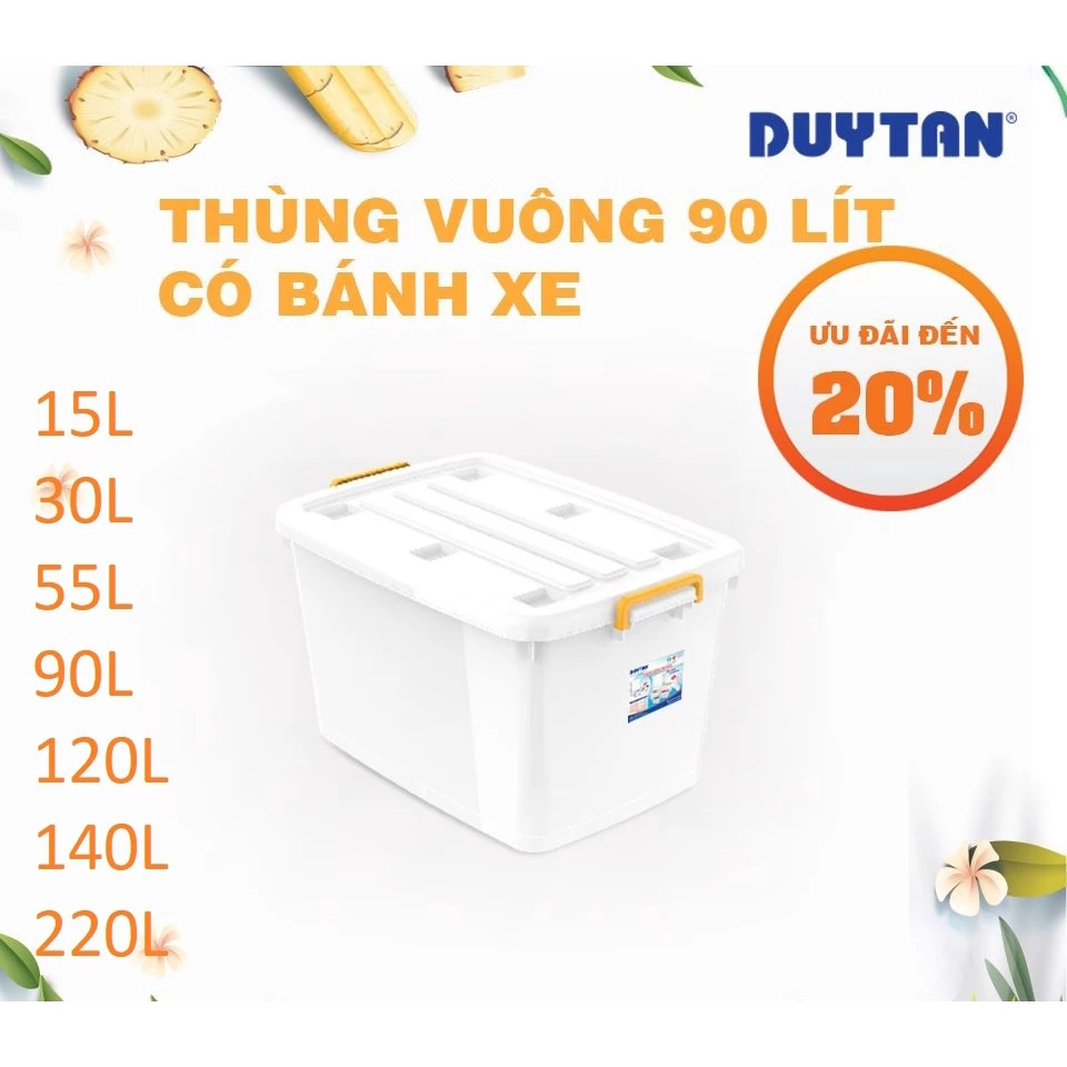 🚀HOẢ TỐC 1H🚀 Thùng Nhựa Có Bánh Xe Duy Tân Các Cỡ 15L/30L/55L/90L/120L/140L