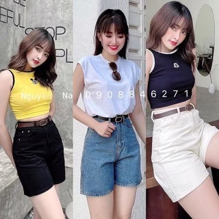 QUẦN NGỐ ĐÙI JEANS NHIỀU MÀU DÁNG A ỐNG RỘNG