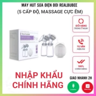 Máy hút sữa điện đôi real bubee công nghệ anh, sản xuất tại Đài Loan, 6cấp độ, chế độ massage êm ái