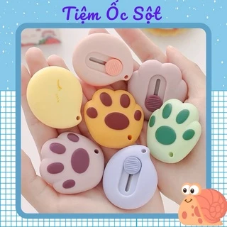 Dao rọc giấy mini cute Dao dọc giấy hình dấu chân mèo dễ thương Tiệm Ốc Sột