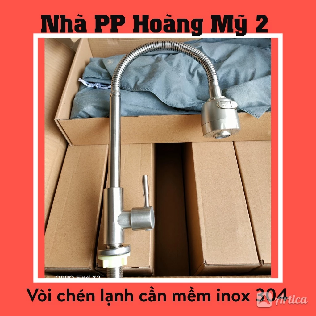 Vòi rửa chén bát LẠNH inox 304, cần mềm bẻ xoay 360 linh hoạt điều chỉnh 2 chế độ