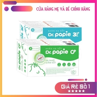 Khăn Lau Hạ Sốt Dr Papie Cho Bé, Hạ Nhiệt Giảm Sốt Ngắn Ngừa Co Giật Hộp 25 Tờ