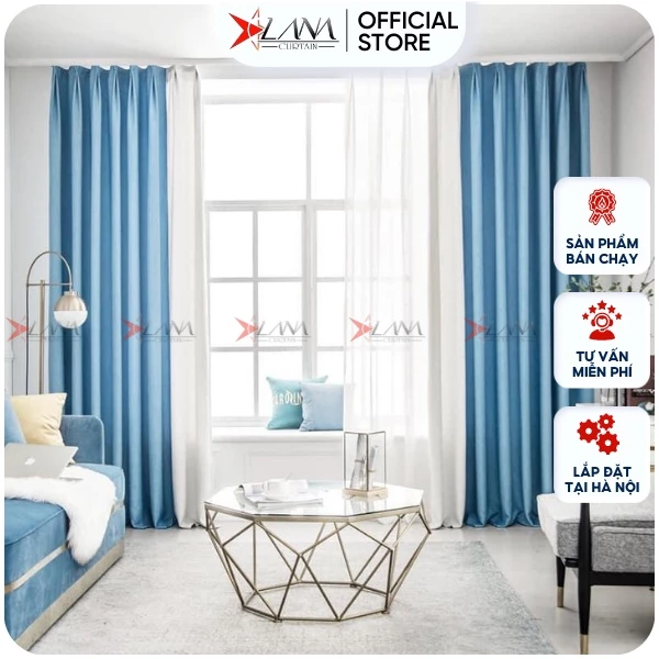Rèm vải cản nắng 70% giá rẻ chất xịn màu nhã nhặn đã may sẵn lỗ tròn phù hợp cửa sổ cửa đi cửa chính