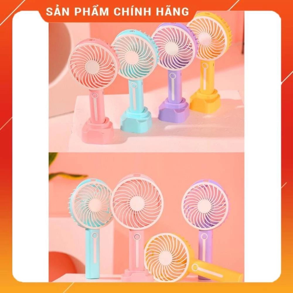 [FREESHIP CHÍNH HÃNG] Quạt cầm tay mini tích điện,cho trẻ em,nhân viên văn phòng,có đế để bàn ,4 cánh, 3 chế độ gió