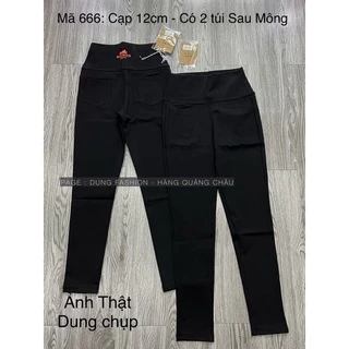 QUẦN LEGING MÃ 666 CỦA DUNG, 2 TÚI SAU cạp chữ Cam