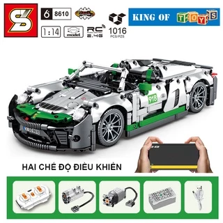 Đồ Chơi Lắp Ráp Kiểu Lego Mô Hình Siêu Xe Porsche 918 Spyder SY8610 Điều Khiển Từ Xa RC Với 1016 PCS Tỉ Lệ 1:14