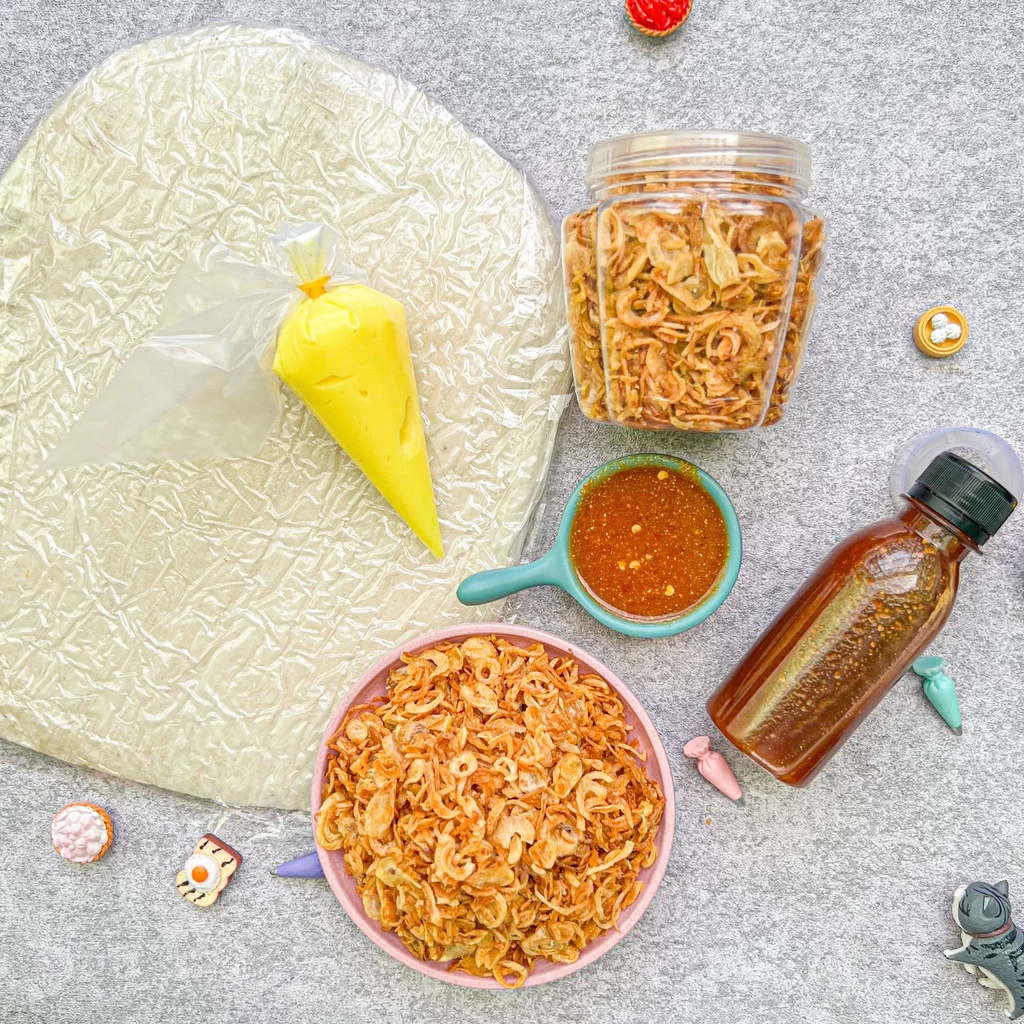Combo bánh tráng phơi sương sốt mỹ vị hành phi tặng bơ. Bánh tráng Vân Nguyễn