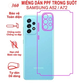 Dán PPF Trong suốt SamSung A52 / A72 Bảo vệ mặt lưng điện thoại tránh qua đập, tránh trầy xước