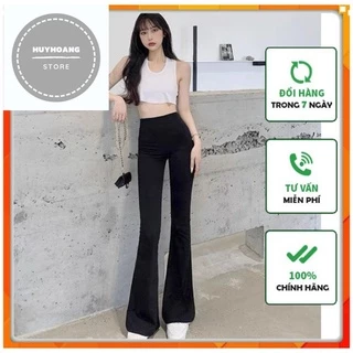 Quần ống loe cạp cao legging dáng dài