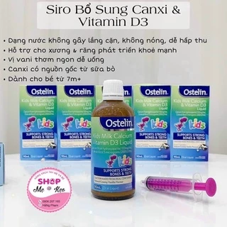 [Date 10/2025] Canxi Nước Khủng Long Ostelin Kids Milk Calcium & D3 Liquid Úc (90ml) 🔥𝐍𝐄𝐖🔥 Cho Trẻ Từ 7 Tháng - 13 tuổi