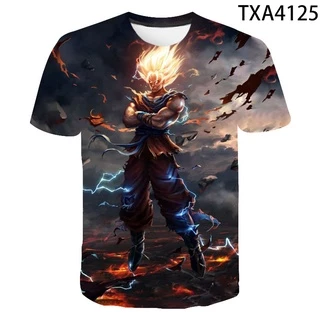 Áo Thun In Hình Goku 3D Thời Trang Mùa Hè 2024 Kích Thước XS-3XL