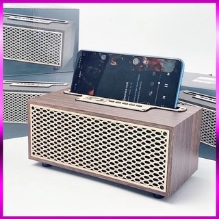 Loa Gỗ Bluetooth mini không dây MX5 trang trí nghe nhạc âm bass cực hay pin trâu hỗ trợ cổng AUX bảo hành 1 năm