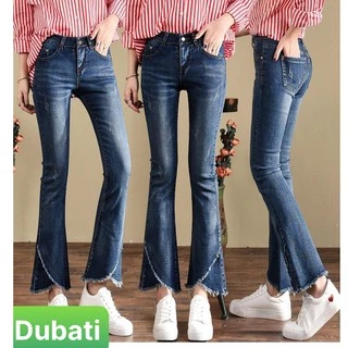 Quần jean ống loe lưng cao,Quần bò ống loe nữ dáng dài sang chảnh,co giãn 4 chiều mặc rất thoải mái D-82- DUBATI FASHION