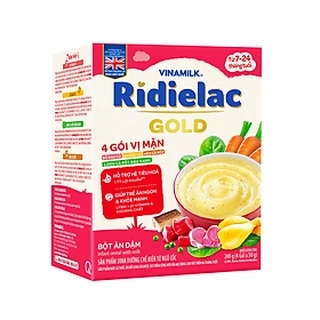 [Mẫu Mới] Bột Ăn Dặm RIDIELAC GOLD 4 Vị Mặn - Hộp Giấy 200g