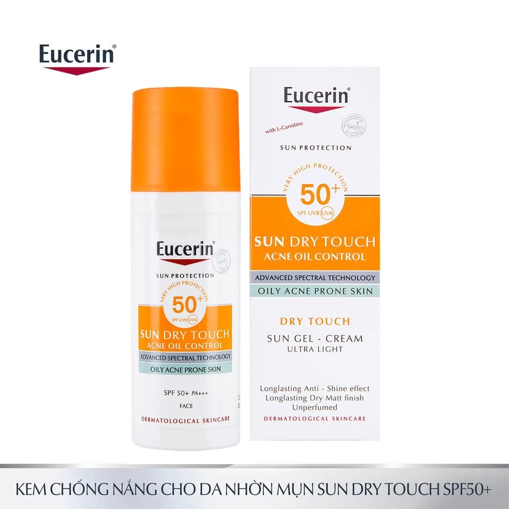 [Mã COSBAUH3 giảm 8% đơn 300K] Eucerin Kem Chống Nắng Kiểm Soát Nhờn Sun Oil Control Dry Touch SPF50+ 50ml