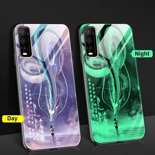 Ốp Vivo V27e điện thoại TPU in hình anime Spirited Away dạ quang cho Y36 Y16 V23 5G Y21 Y21s Y33s Y15s Y15A Y01 Y20 Y12s 2021 Y20s G Y12A