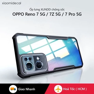 Ốp lưng XUNDD OPPO Reno 7 5G / 7Z 5G / 7 Pro 5G Mặt lưng trong suốt, Viền TPU, Chống sốc