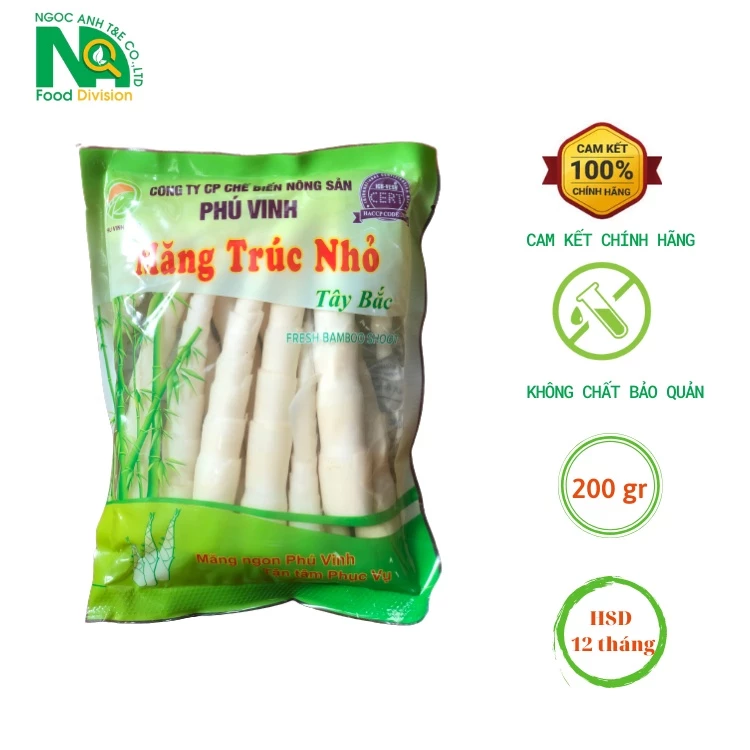 Măng trúc nhỏ Tây bắc- Măng sạch- Túi 200gr tiện lợi khi sử dụng, đã sơ chế sẵn, chế biến nhanh gọn