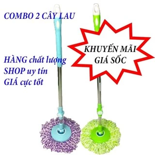 Combo 2 cây lau nhà 360 độ có khóa chốt hàng cực chắc khỏe.