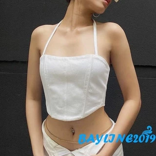 Áo Croptop Hai Dây Màu Sắc Thời Trang Mùa Hè Quyến Rũ Cho Nữ