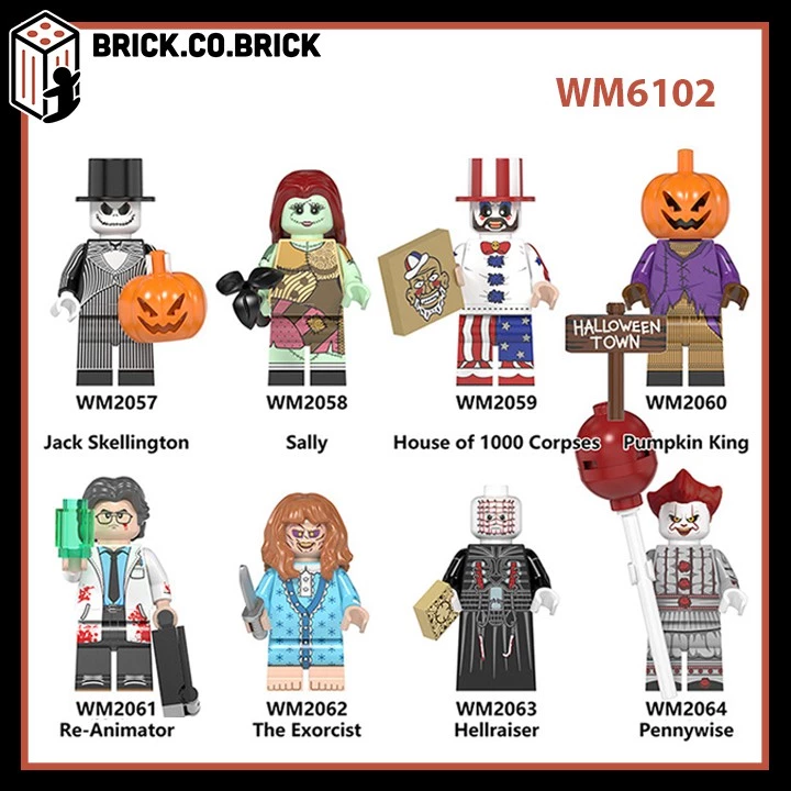 Halloween Phim Kinh Dị The Exorcist Chú Hề IT Sally Đồ chơi lắp ráp Minifigure Mô hình Horror Movies WM6102