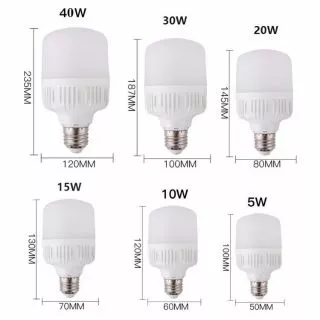 Bóng đèn led bulb trụ 5w, 10w, 15w, 20w, 30w, 40w, 50w, 65w ánh sáng trắng