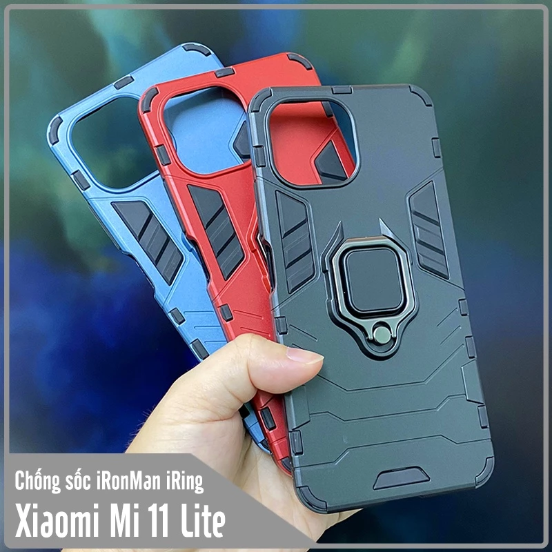 Ốp lưng cho Xiaomi Mi 11 Lite 4G - 5G - NE iRON MAN IRING Nhựa PC cứng viền dẻo chống sốc