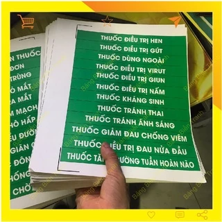 Tem dán tủ thuốc - decal danh mục thuốc