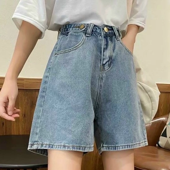 Quần Short Jean Nữ Nút Gài Chỉnh Eo, Quần Sooc Đùi Nữ Cạp Cao Ulzzang Thời Trang (Mã SK13)