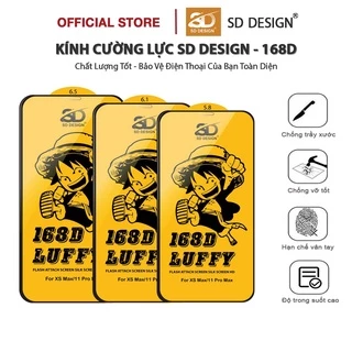 Kính cường lực iphone 168D Luffy Full Màn SD DESIGN ip6/6splus/7/8/7plus/8plus/x/xr/xsmax/11/11pro/11promax/12/12promax