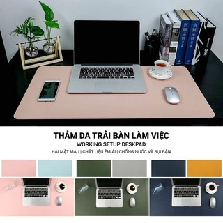 Thảm da trải bàn làm việc Deskpad Working Setup (40x80cm) [Bản 2 mặt màu]