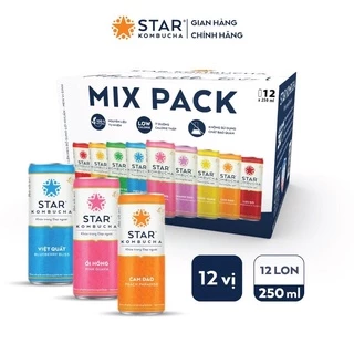 Combo 12 lon Star Kombucha 12 vị 250ml