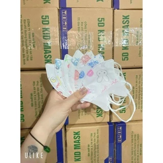 Set 50 Cái Khẩu Trang 5D MASK Mix Nhiều Mẫu Cho bé 1-5,4-9 Tuổi, Khẩu Trang 5D Duy Quân, Khẩu Trang Cho Bé