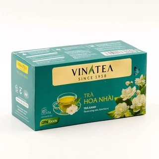 Trà Nhài khối lượng 50g, trà túi lọc hộp 25 túi hương nhài vị thanh mát dịu ngọt, trà Vinatea