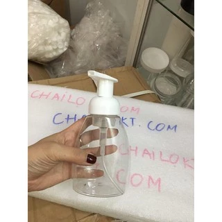 Combo 10 Chai tạo bọt 250ml màu trong và đục/ tạo bọt rửa mặt/ chai đựng nước bồ hòn Chailokt/