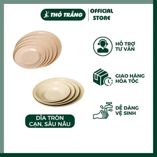 DĨA TRÒN CẠN và sâu đủ size màu nâu hàng Việt Nam Fataco