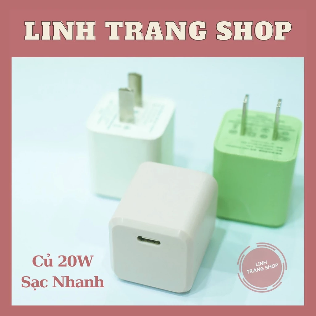 Củ Sạc Mini 20W Chuẩn Nhanh Nhiều Màu Sắc, Đã Qua Sử Dụng (Bảo Hành 12 Tháng)