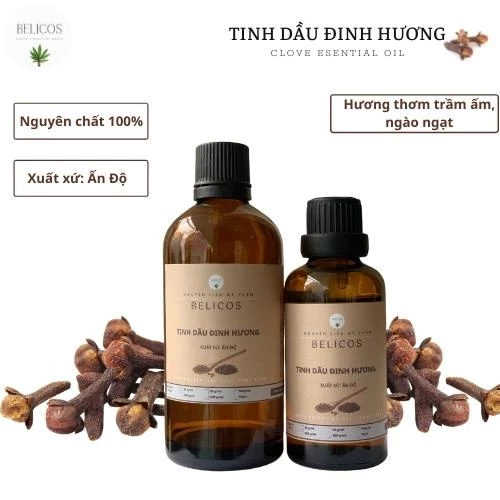 Tinh dầu Đinh Hương nguyên chất 100ML - Tinh dầu khuếch tán, làm mỹ phẩm, nến thơm