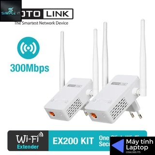 Bộ kích sóng WiFi TOTOLINK EX200 tương thích chuẩn IEEE 802.11b/g/n, tốc độ Wi-Fi lên tới 300Mbps [HT-54]