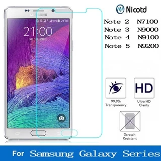 Nicotd 9H Kính Cường Lực Trong Suốt Cho Samsung Galaxy Note 2 3 4 5 Cho Galaxy N7100 N9000 N9100 N9200 Phim Bảo Vệ Màn Hình