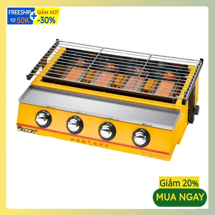 Bếp nướng bánh tráng ETON ET-K222 4 họng đốt hồng ngoại không khói