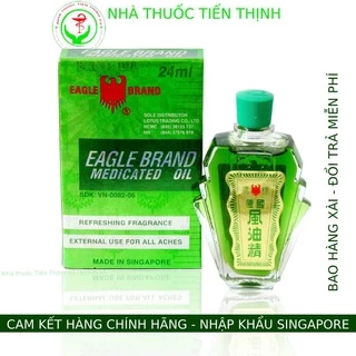 Dầu gió xanh Con Ó Eagle Singapore 24ml Một Nắp Hàng Chính Hãng Công Ty