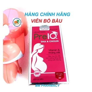 Viên uống bổ bầu PreIQ, giúp bổ sung DHA, EPA các Vitamin và khoáng chất cần thiết cho phụ nữ mang thai và cho con bú