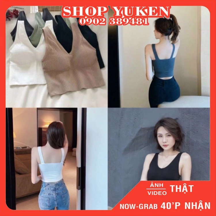 Áo Bra Dệt Nữ Cloptop Gân Tăm-Áo Lót Nữ Đệm Vừa,Không Gọng