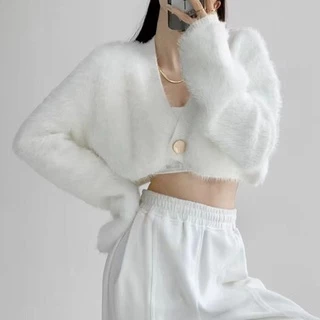 Áo khoác cardigan SUXI dệt kim màu sắc xinh xắn thời trang dành cho nữ