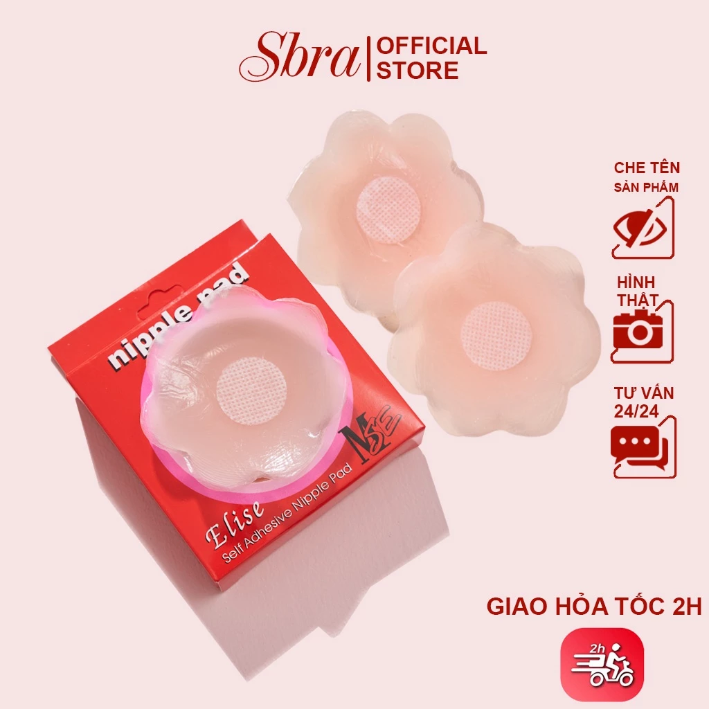 Miếng Dán Ngực Silicon Sbra  Hộp Đỏ Siêu Bám Dính Chắc Chắn Tái Sử Dụng ( hộp/2 miếng ) PK001