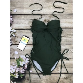 Bikini bộ bơi đồ bơi nữ gọng nâng ngực liền thân dập nút eo EVA GLTNE