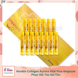 Keratin Collagen phục hồi tóc Aurora Vita Plus Ampoule dạng gói và ống, sản phẩm dưỡng tóc chắc khỏe, mềm mượt