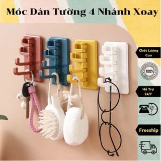 Combo 3 móc dán tường 4 nhánh xoay linh hoạt các hướng thẩm mỹ cao hình cây thông