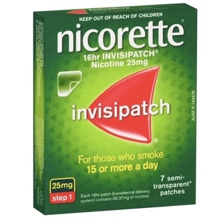 Miếng dán cai t.huốc lá Nicorette Invisipatch 25mg